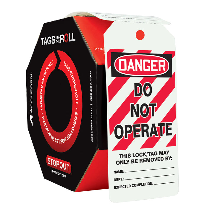 Tags By-The-Roll Lockout Tags, Do Not Operate