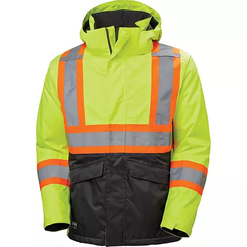 Helly Hansen  Alta Winter Jacket, Polyester, Black/High Visibility Lime-Yellow