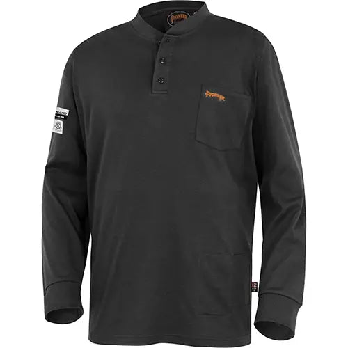 Pioneer  332 FR Interlock Henley Shirt, Black